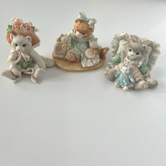 Vintage Calico Kittens Bundle of 3 Enesco Figurines - Picture 13 of 13